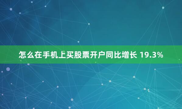 怎么在手机上买股票开户同比增长 19.3%